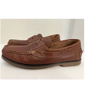 Samuel Windsor Mens Brown Leather Penny Loafer Shoes Size 12 11077